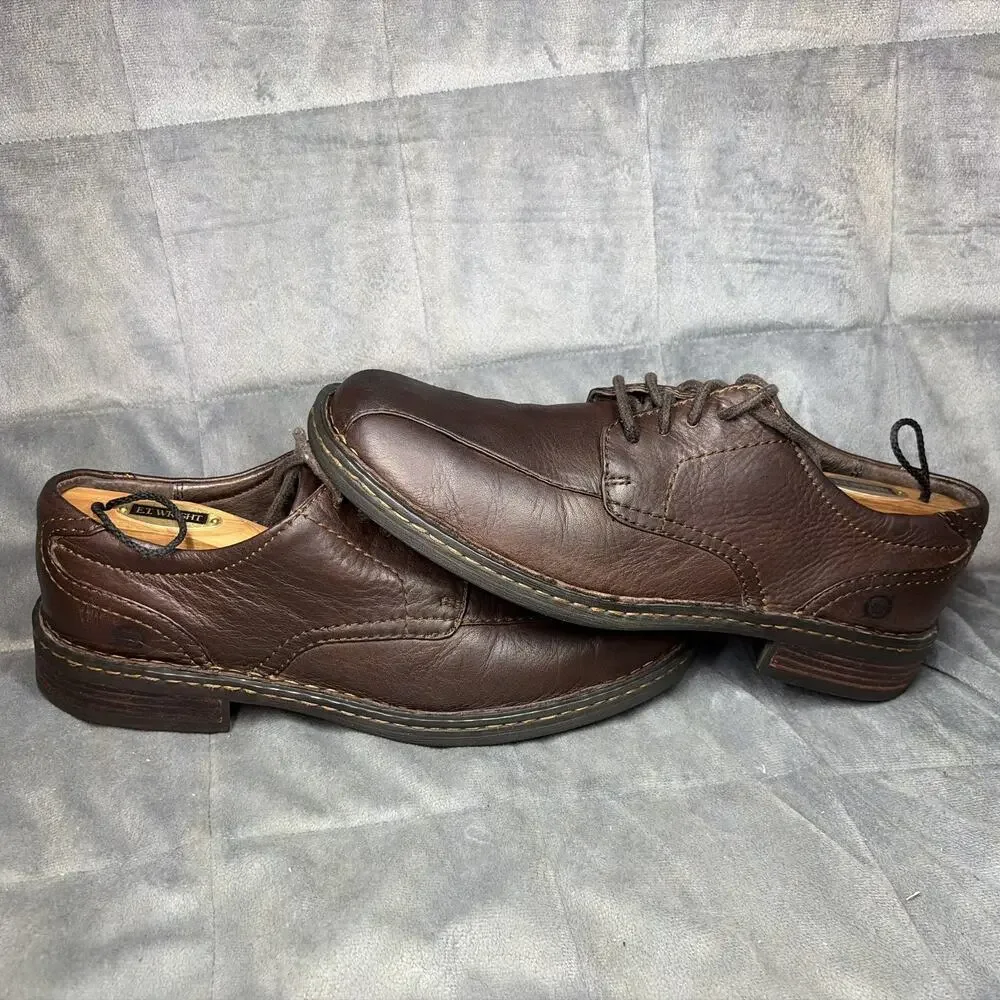 Men's Born Nathaniel Casual Lace Up Oxfords Shoes Size 12 US/46 EU Brown Leather